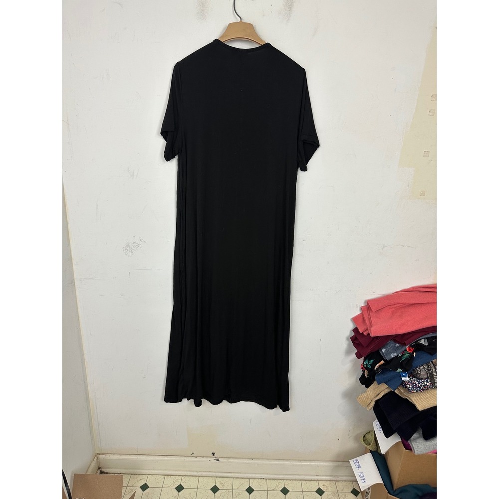 Quince Bamboo Jersey Maternity & Nursing T-Shirt Dress Black V-Neck L LB44294 - Picture 4 of 10